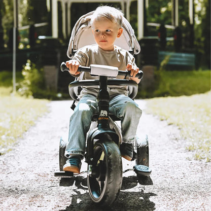 Deryan Explorer Kinderdreirad mit Schubstange und Verdeck, Creme