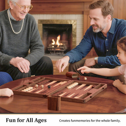 Puecrof Backgammon-Set aus Schwarznussbaumholz, Reisespiel