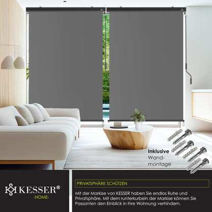 KESSER Senkrechtmarkise Aussenrollo – 200x250cm Kurbel
