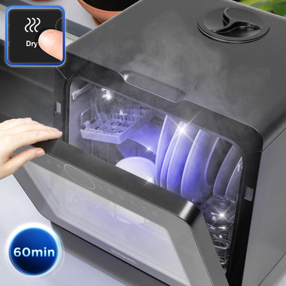 Duronic DW5 BK Mini Spülmaschine – Ohne Wasseranschluss