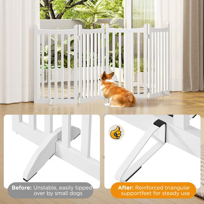Yaheetech Hundeabsperrgitter faltbar – 4 Paneele, 201,5 cm, Weiss