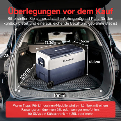AAOBOSI Kompressor-Kühlbox 50 L Dual Zone mit App-Steuerung 12/24 V