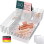 uandu Schubladen-Organizer 50er-Set, 4 Grössen für Bad, Küche und Büro, transparente Fächer