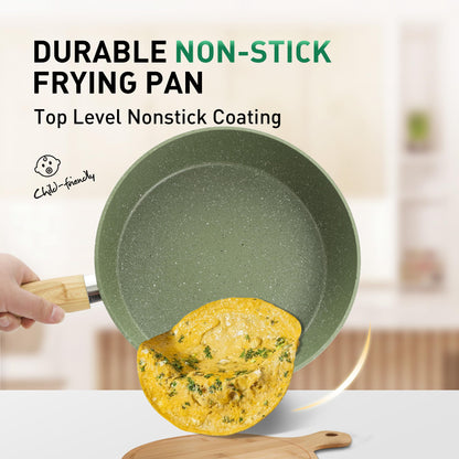 Kitchen Academy Topfset 12tlg Antihaft-Kochgeschirr Set - Grün