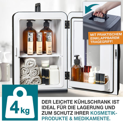 TOM 2in1 Mini Kühlschrank Kühl- & Heizfunktion - 15L Schwarz/Mint