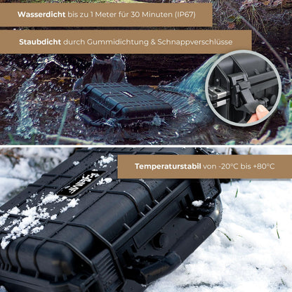 HMF ODK100 Outdoor-Fotokoffer, Transportkoffer mit Rasterschaumstoff
