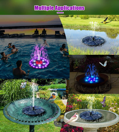 SZMP Solar Springbrunnen 4W mit 4000 mAh Akku und 60 LED