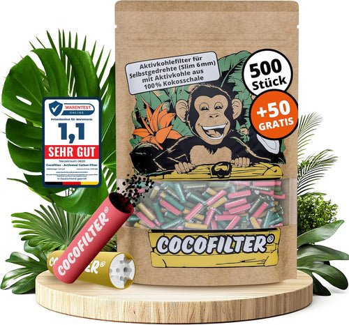 CocoFilter® Aktivkohlefilter 6mm Slim - 550 Stk. Kokosschale