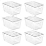 Vtopmart Aufbewahrungsboxen mit Deckel, 6 Stück, transparent, Grösse L – Kunststoffboxen mit Tragegriffen