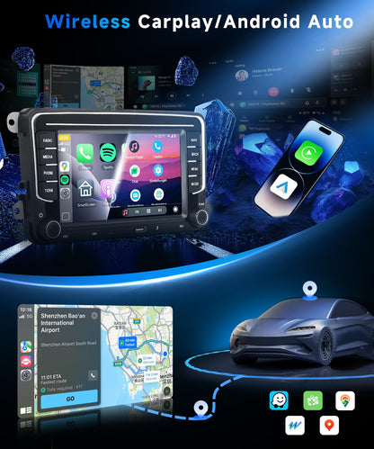 VECHTEL Autoradio Android 7" Touch für VW Golf 5 6 Carplay AA