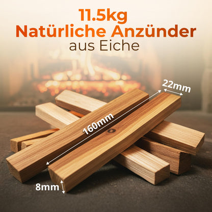 Aleko Parkett Anzündholz Eichenholz 11,5 kg – Kamin- & Grillanzünder