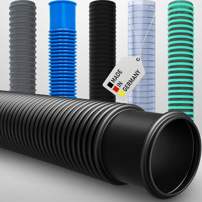 Deutscher Qualität Pool Saugschlauch – 38 mm, 21 m, Schwarz. Flexibler, schwarzer Saugschlauch zum Absaugen von Poolwasser.