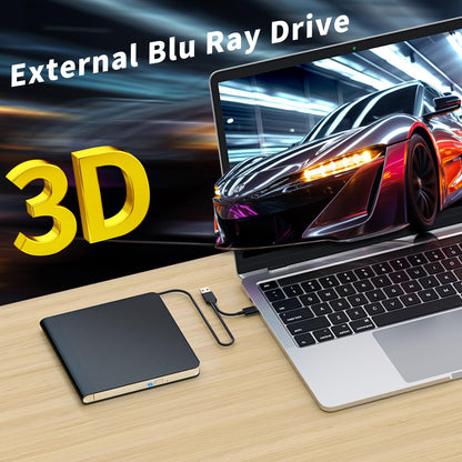 Externes Blu-ray Laufwerk – USB 3.0/Typ-C Recorder tragbar