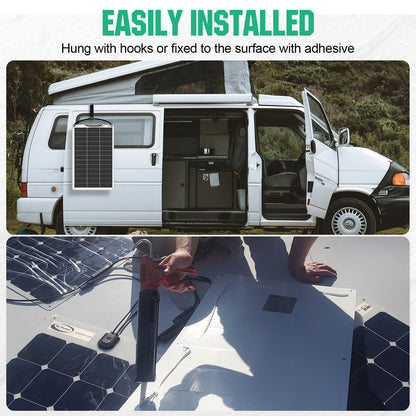 ECO-WORTHY 130W 12V Flexibles Solarpanel - Monokristallin