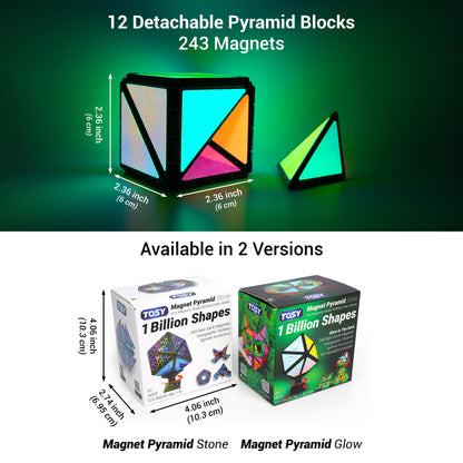 TOSY Magnet Pyramid Glow – magnetischer Formwandler mit 243 Magneten