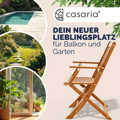 Casaria Sydney Gartenstuhl – Akazienholz klappbar 4er Set