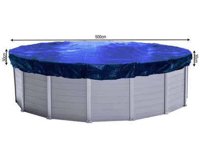 QUICK STAR Poolabdeckung Rund Ø 560 cm - Blau Solar Sommer Winter