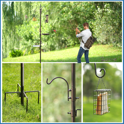 MIXXIDEA Vogelfutterstation Deluxe aus Metall mit Vogelbad