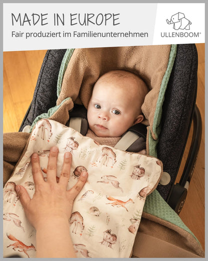 ULLENBOOM Einschlagdecke Babyschale OEKO-TEX Waldfreunde