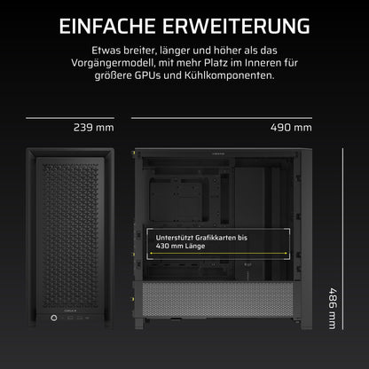 CORSAIR Frame 4000D Mid-Tower ATX PC-Gehäuse – Schwarz