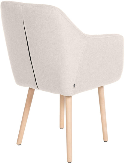 CLP Esszimmerstuhl Utrecht Stoff Creme, Natur Holzgestell
