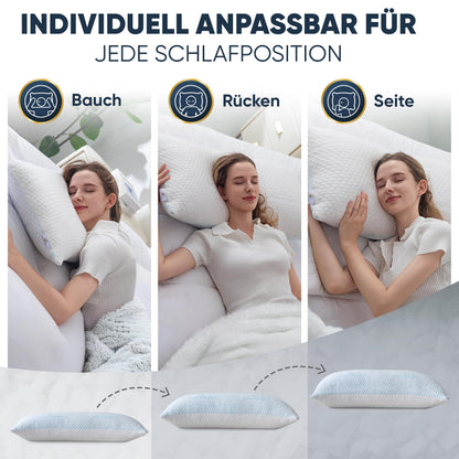 Schlummerglanz Memory Foam Nackenkissen 40x80 cm höhenverstellbar