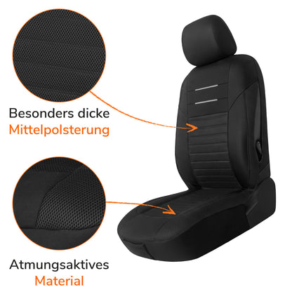 Upgrade4cars Autositzbezüge Vordersitze Schwarz Universal 4-teilig