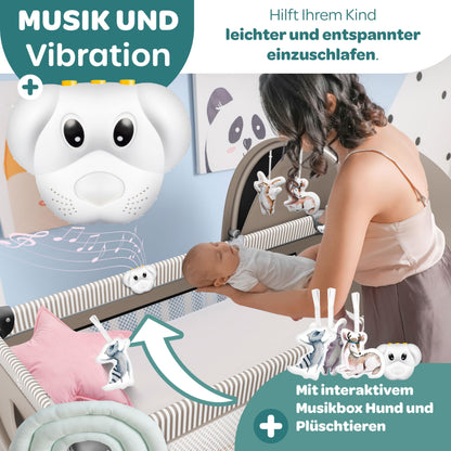 Kidiz Kinderreisebett klappbar 120x60 – Schwarz Beige