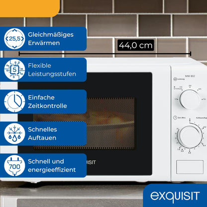 Exquisit MW 802 Mikrowelle 20 Liter 700 Watt - weiss