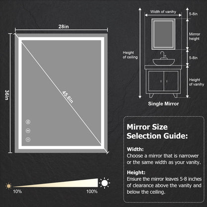 YOLEO Badspiegel LED 90x70cm – Front- & Hintergrundlicht