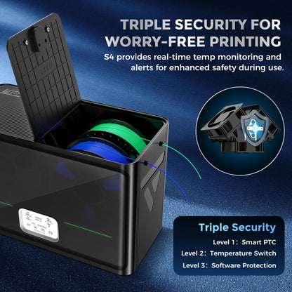 SUNLU S4 3D Drucker Filament Trockner - 4 Spulen Schwarz