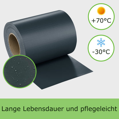 workingHOUSE PVC Sichtschutzstreifen Doppelstabmatten, Anthrazit, 70 m