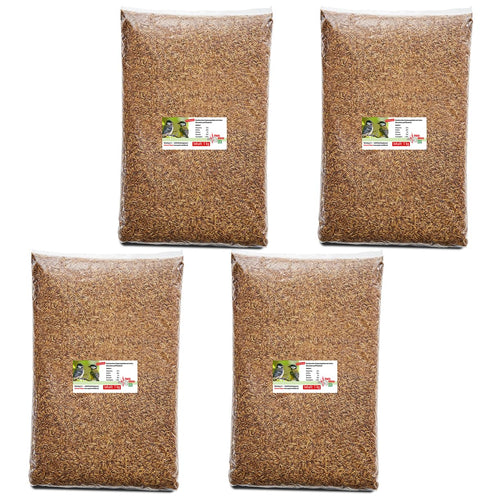 Pauls Mühle Mehlwürmer getrocknet Premium Tierfutter – 20 kg. Gelbbraune, längliche Larven; Proteinfutter für Vögel, Reptilien, Igel.