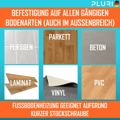 PLURI Premium Bodentürstopper Edelstahl – 10er Set zum Schrauben
