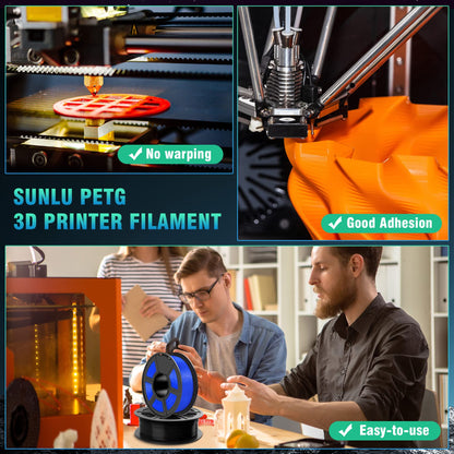 SUNLU PETG Filament 1,75 mm Weiss, 4 kg Bundle, 4 Spulen à 1 kg