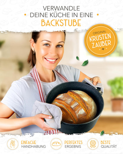 KRUSTENZAUBER Gusseisen Schmortopf Bräter Dutch Oven - 26cm