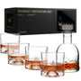 Exklusiv The Peaks Whisky Karaffen-Set - 5-teilig Kristallglas. Klares Kristallglas-Set mit Karaffe und vier Tumblern für Whisky.