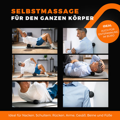 Fas Fit Faszienrolle und Faszienball Set, 8-teilig, orange