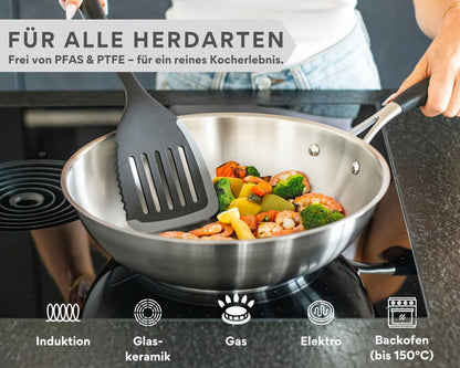 DIVORY PURA Wokpfanne unbeschichtet Induktion – 28 cm