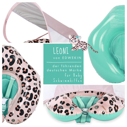 EDWEKIN Baby Schwimmring Leonie mit Eltern-Zugleine und UPF50+