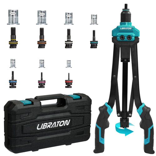 LIBRATON Nietmutternzange Set 16 Zoll mit 7 metrischen Dornen