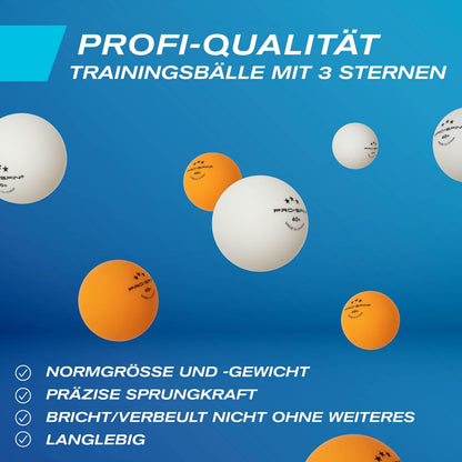 PRO-SPIN Tischtennisschläger Set mit Netz für 2 Spieler, Rot