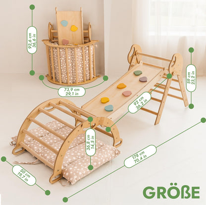 Goodevas 5-in-1 Montessori Klettergerüst Set indoor Spielplatz
