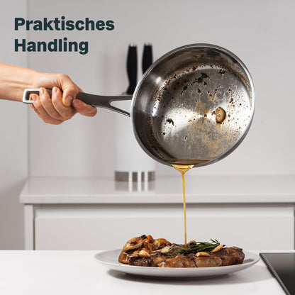 SILBERTHAL Edelstahl Bratpfanne unbeschichtet Induktion ofenfest 20cm