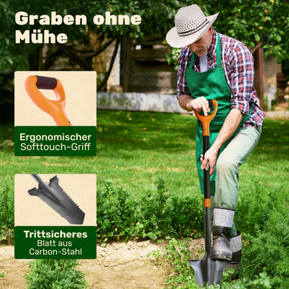 BoomDing Wurzelspaten mit Sägezahn-Handschaufel Set, Carbonstahl