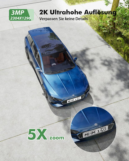 YESYAMO 2K Überwachungskamera Aussen WLAN Solar PTZ - 2er Set