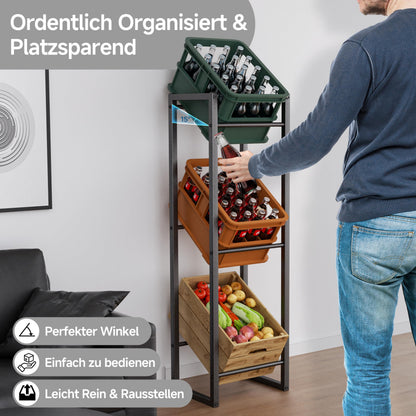 HFHOME Getränkekistenregal Metall für 3 Kisten, 39 x 30 x 140 cm
