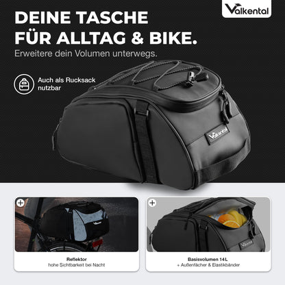 Valkental 3in1 Gepäckträgertasche mit Kühlfunktion, 14 l, wasserfest