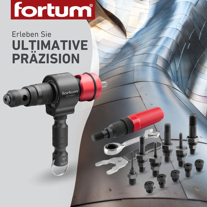Fortum 2-in-1 Nietaufsatz Blindnieten & Nietmuttern für Akkuschrauber