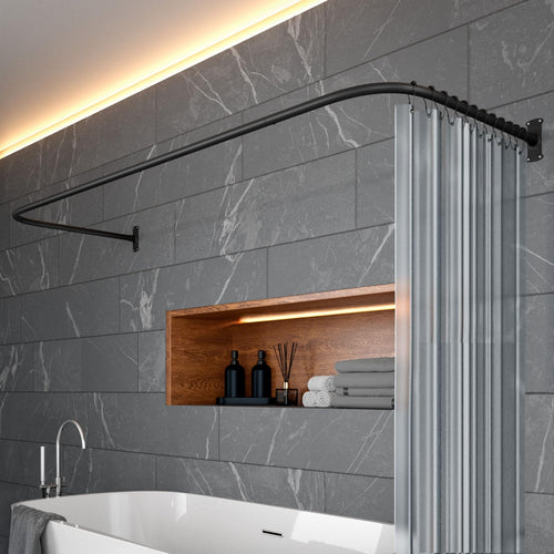 Duschvorhangstange Winkel L/U Form rostfrei ohne Deckenhalterung